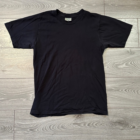 90s Single Stitch 100% Cotton Stanfields Blank Black Tee - Picture 1 of 4